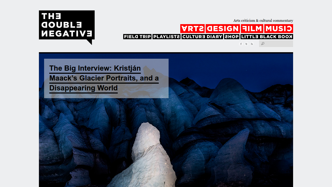 The Double Negative website, an online magazine for art, film, and culture.