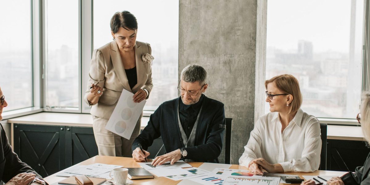 Experienced professionals engaged in a weighty and important conversation.