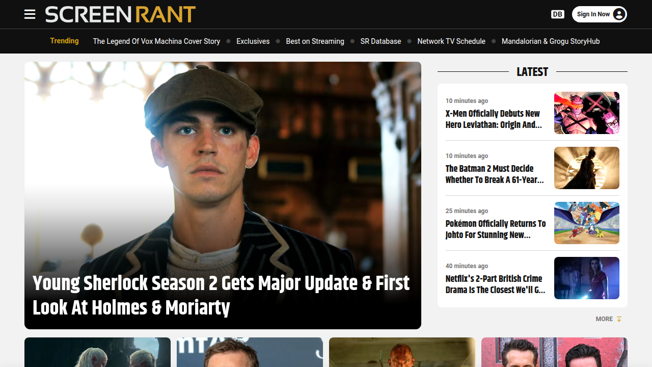 ScreenRant offers movie news, reviews, and detailed lists on films and actors.